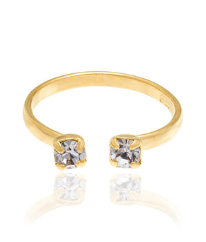 GOLD RING WITH CRYSTAL