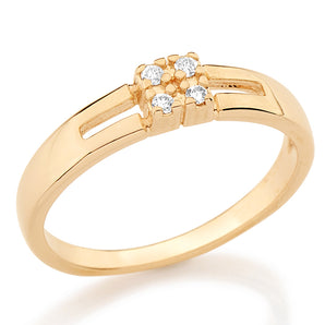 GOLD RING WITH ZIRCONIA