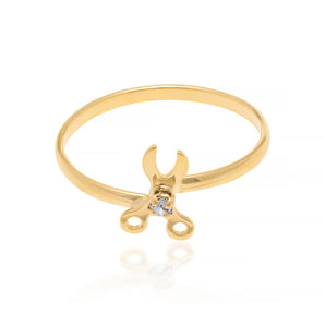 GOLD RING WITH CRYSTAL