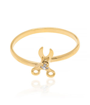 GOLD RING WITH CRYSTAL