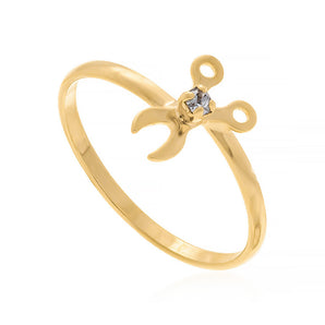 GOLD RING WITH CRYSTAL