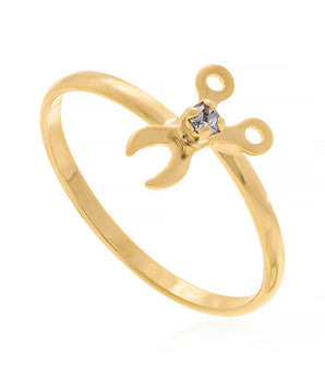 GOLD RING WITH CRYSTAL