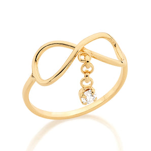 GOLD RING WITH CRYSTAL