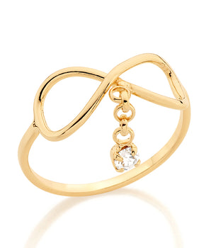 GOLD RING WITH CRYSTAL