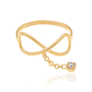 GOLD RING WITH CRYSTAL