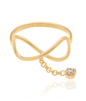 GOLD RING WITH CRYSTAL