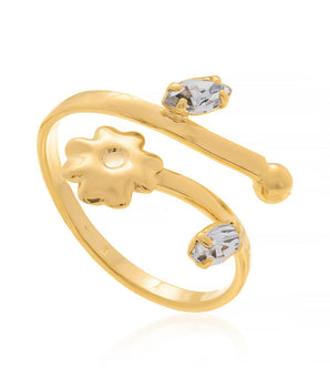 GOLD RING WITH CRYSTAL