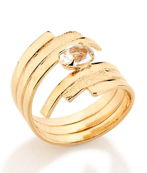 GOLD KID'S RING WITH CRYSTAL