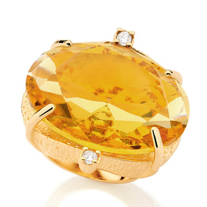GOLD RING WITH CRYSTAL AND ZIRCONIA