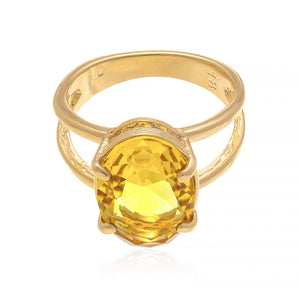 GOLD RING WITH CRYSTAL