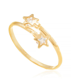 GOLD RING WITH CRYSTAL