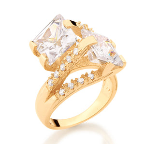 GOLD RING WITH ZIRCONIA
