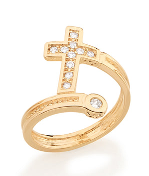 GOLD RING WITH ZIRCONIA