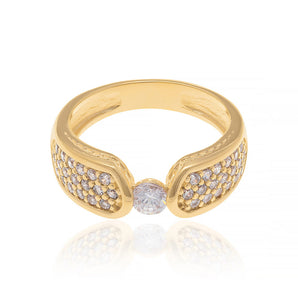 GOLD RING WITH ZIRCONIA