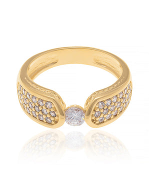 GOLD RING WITH ZIRCONIA