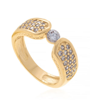 GOLD RING WITH ZIRCONIA