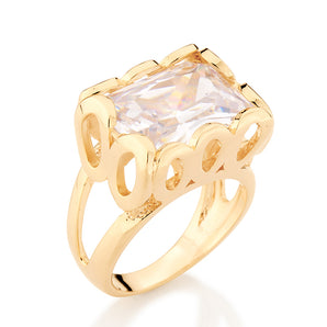GOLD RING WITH ZIRCONIA
