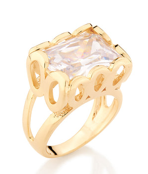 GOLD RING WITH ZIRCONIA