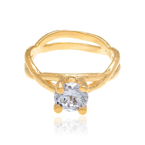 GOLD RING WITH ZIRCONIA