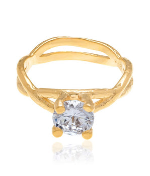 GOLD RING WITH ZIRCONIA