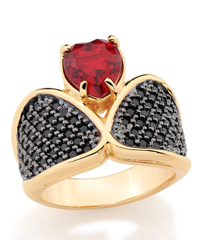 GOLD RING WITH CRYSTAL AND ZIRCONIA