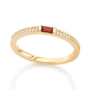 GOLD RING WITH CRYSTAL AND ZIRCONIA