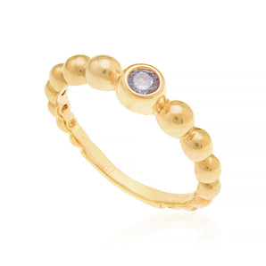 GOLD RING WITH ZIRCONIA