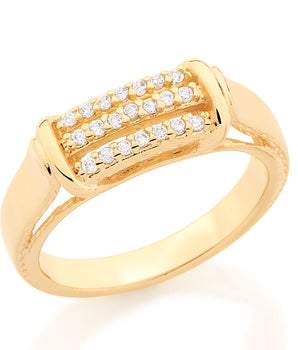GOLD RING WITH ZIRCONIA