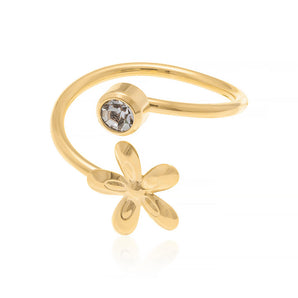 GOLD RING WITH CRYSTAL