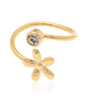 GOLD RING WITH CRYSTAL