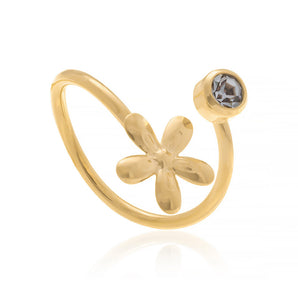 GOLD RING WITH CRYSTAL
