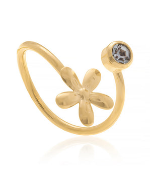 GOLD RING WITH CRYSTAL