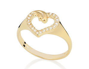 GOLD PLATED RING WITH ZIRCONIA