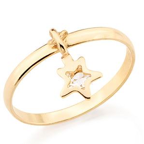 GOLD RING WITH CRYSTAL
