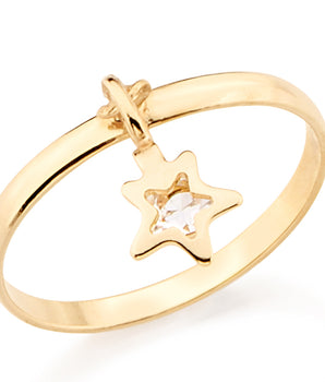 GOLD RING WITH CRYSTAL