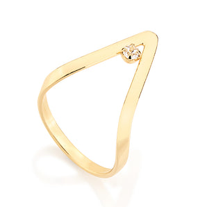 GOLD RING WITH CRYSTAL