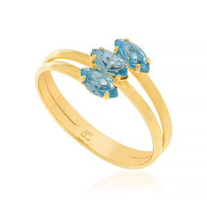 GOLD RING WITH CRYSTAL