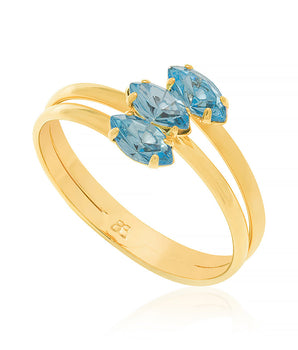 GOLD RING WITH CRYSTAL