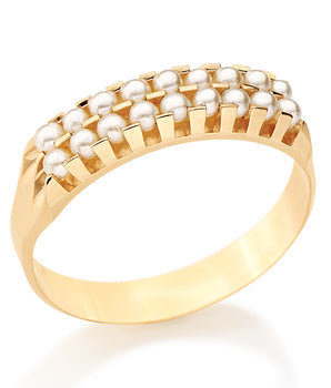 GOLD RING WITH PEARL