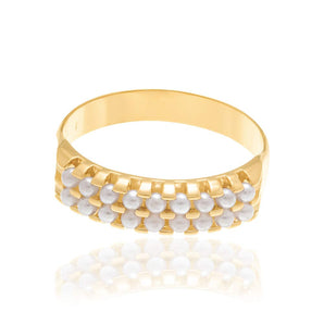 GOLD RING WITH PEARL