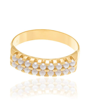 GOLD RING WITH PEARL