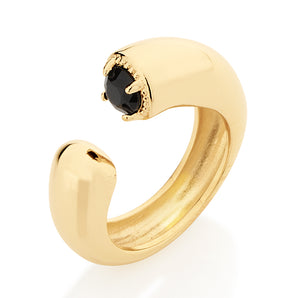 GOLD RING WITH CRYSTAL