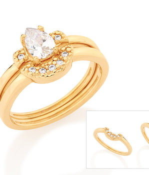 GOLD RING WITH ZIRCONIA