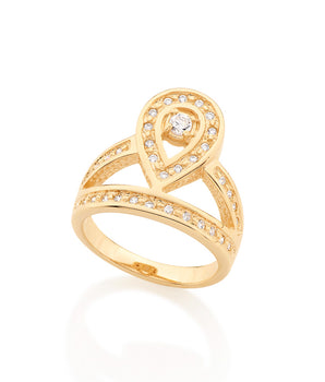 GOLD RING WITH ZIRCONIA