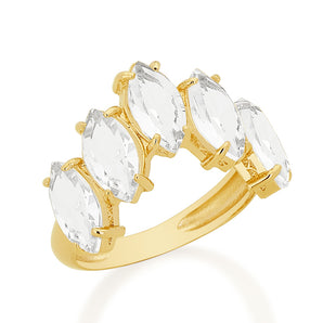 GOLD RING WITH CRYSTAL