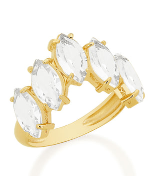 GOLD RING WITH CRYSTAL