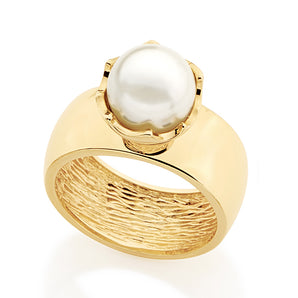 GOLD RING WITH PEARL