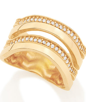 GOLD RING WITH ZIRCONIA