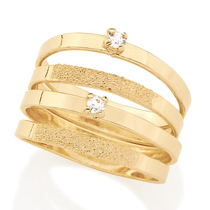 GOLD RING WITH CRYSTAL