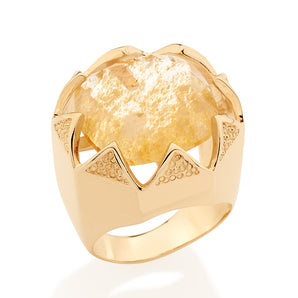 GOLD RING WITH CRYSTAL